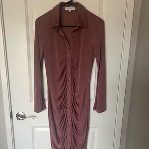 Mauve color midi dress